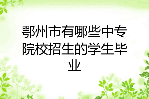鄂州市有哪些中专院校招生的学生毕业