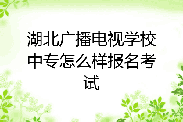 湖北广播电视学校中专怎么样报名考试