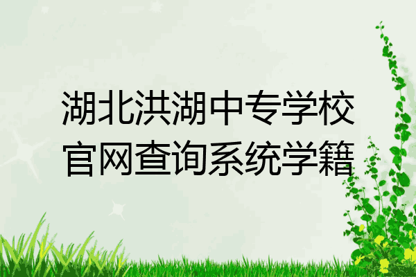 湖北洪湖中专学校官网查询系统学籍