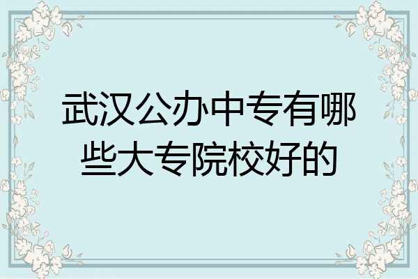 武汉公办中专有哪些大专院校好的