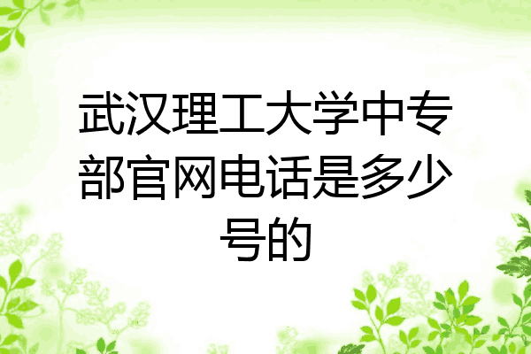 武汉理工大学中专部官网电话是多少号的