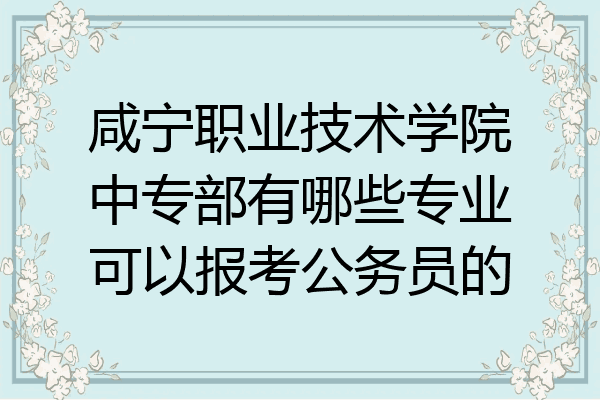 咸宁职业技术学院中专部有哪些专业可以报考公务员的