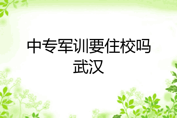 中专军训要住校吗武汉
