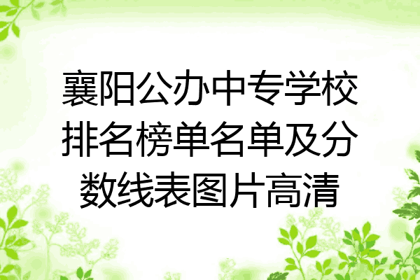 襄阳公办中专学校排名榜单名单及分数线表图片高清