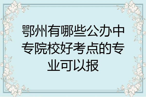 鄂州有哪些公办中专院校好考点的专业可以报