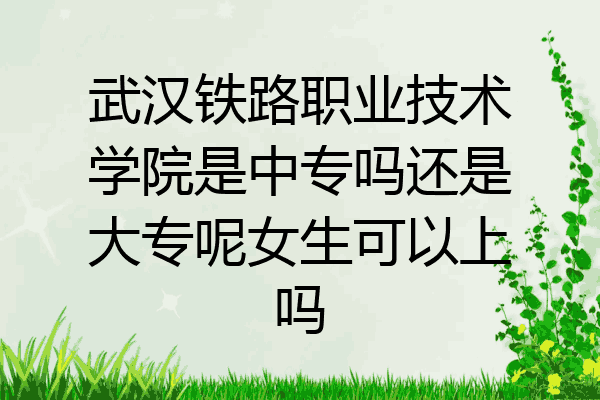 武汉铁路职业技术学院是中专吗还是大专呢女生可以上吗