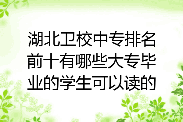 湖北卫校中专排名前十有哪些大专毕业的学生可以读的