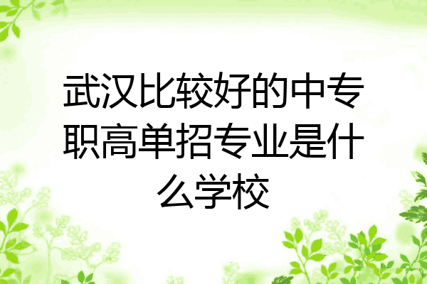 武汉比较好的中专职高单招专业是什么学校