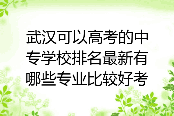 武汉可以高考的中专学校排名最新有哪些专业比较好考