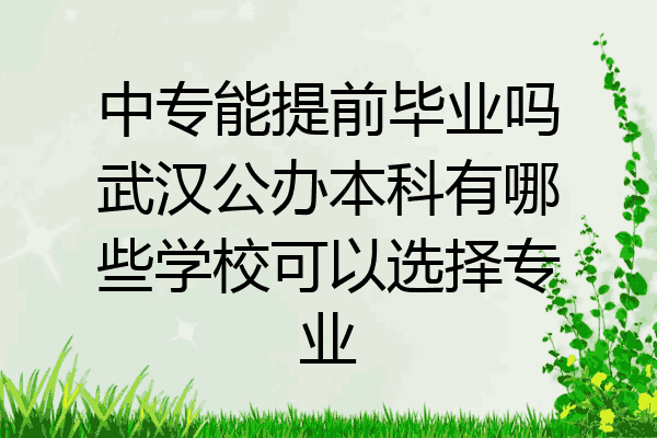 中专能提前毕业吗武汉公办本科有哪些学校可以选择专业