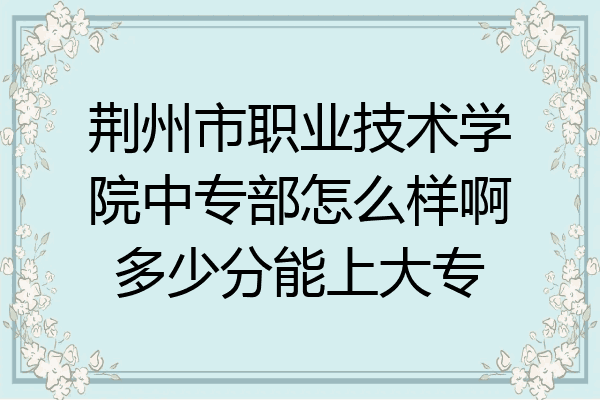荆州市职业技术学院中专部怎么样啊多少分能上大专