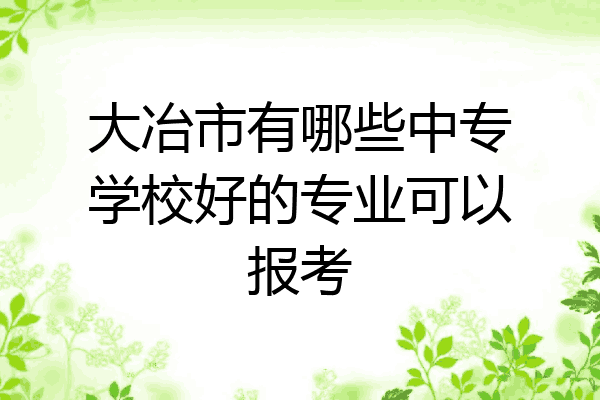 大冶市有哪些中专学校好的专业可以报考