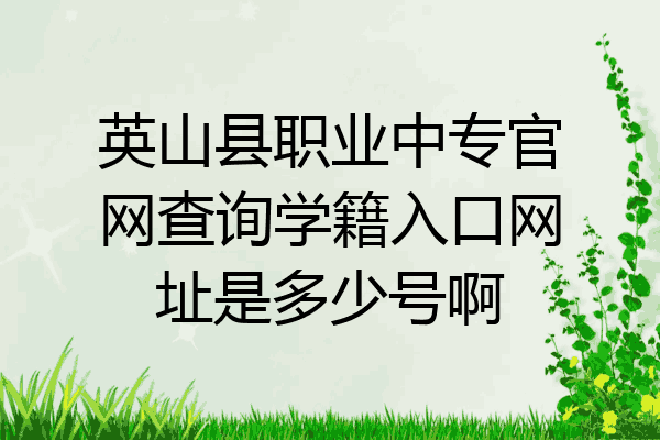 英山县职业中专官网查询学籍入口网址是多少号啊