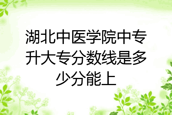 湖北中医学院中专升大专分数线是多少分能上