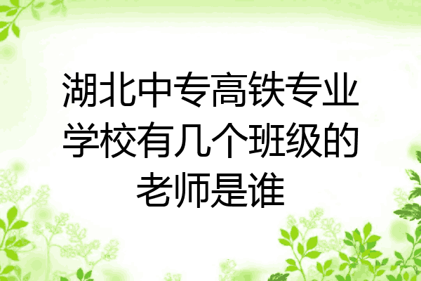 湖北中专高铁专业学校有几个班级的老师是谁