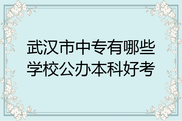 武汉市中专有哪些学校公办本科好考