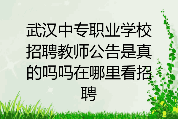 武汉中专职业学校招聘教师公告是真的吗吗在哪里看招聘