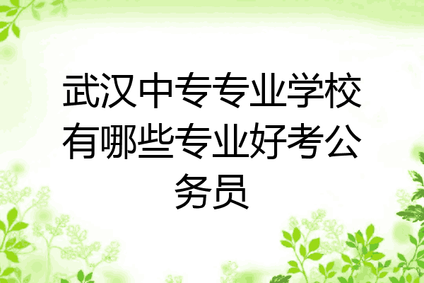 武汉中专专业学校有哪些专业好考公务员