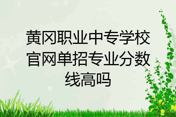 黄冈职业中专学校官网单招专业分数线高吗
