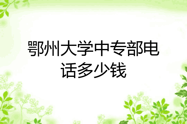 鄂州大学中专部电话多少钱