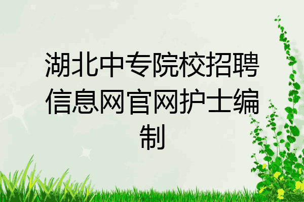 湖北中专院校招聘信息网官网护士编制
