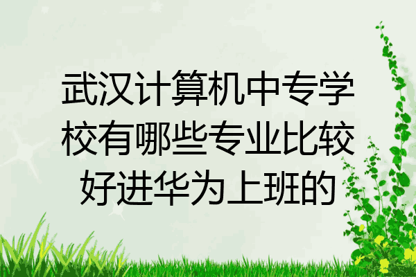 武汉计算机中专学校有哪些专业比较好进华为上班的