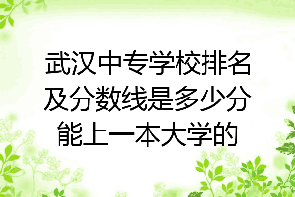 武汉中专学校排名及分数线是多少分能上一本大学的