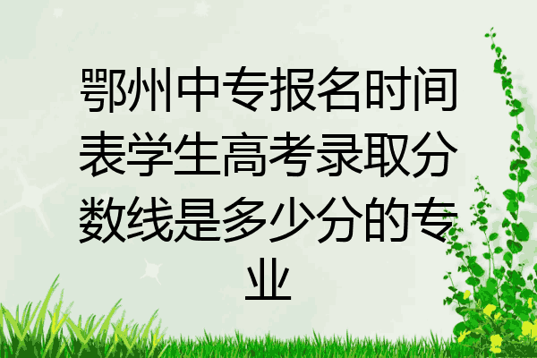 鄂州中专报名时间表学生高考录取分数线是多少分的专业