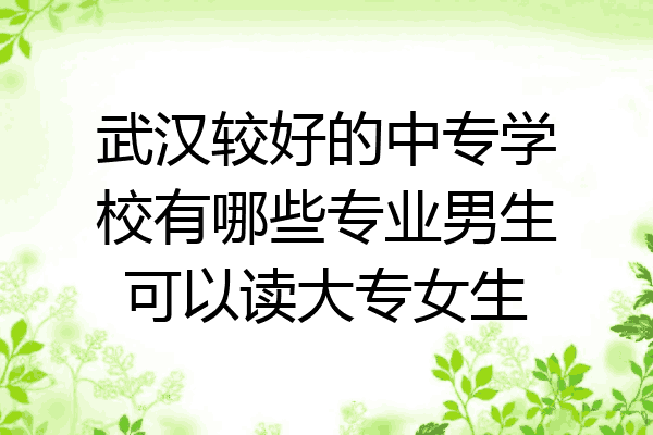 武汉较好的中专学校有哪些专业男生可以读大专女生