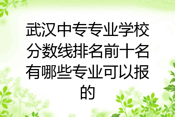 武汉中专专业学校分数线排名前十名有哪些专业可以报的