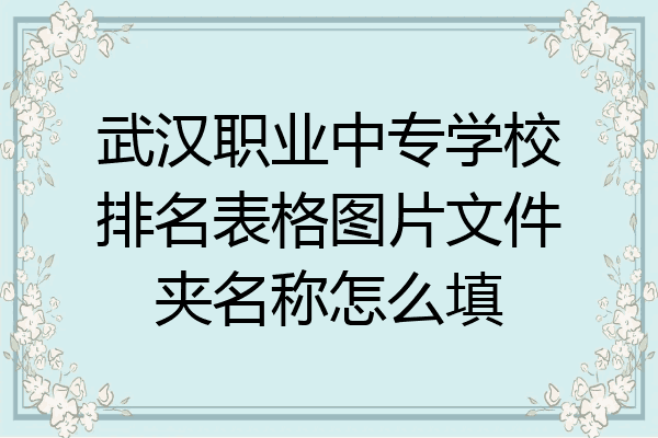 武汉职业中专学校排名表格图片文件夹名称怎么填