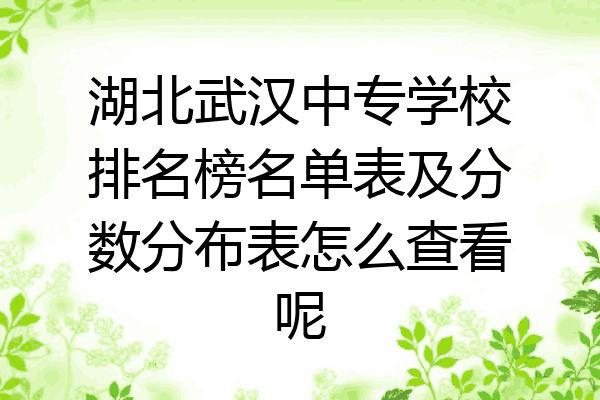 湖北武汉中专学校排名榜名单表及分数分布表怎么查看呢