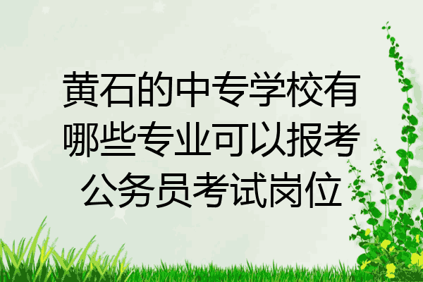 黄石的中专学校有哪些专业可以报考公务员考试岗位