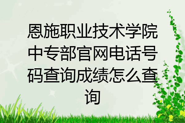 恩施职业技术学院中专部官网电话号码查询成绩怎么查询