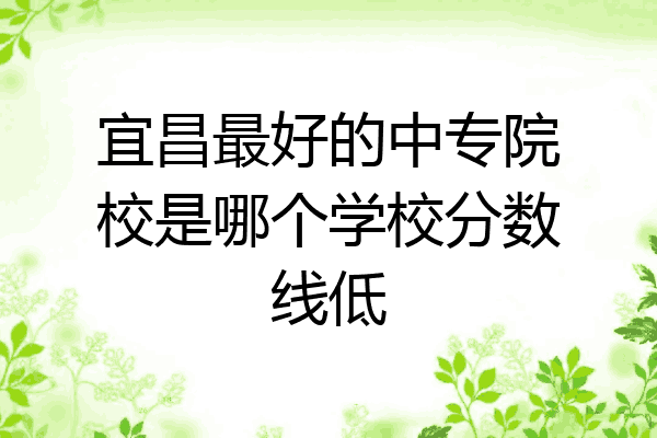 宜昌最好的中专院校是哪个学校分数线低