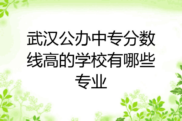 武汉公办中专分数线高的学校有哪些专业