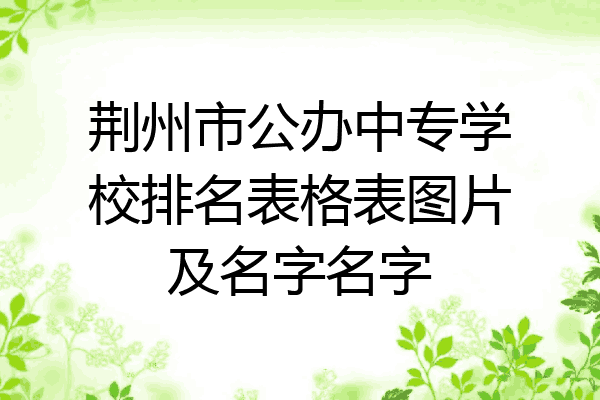 荆州市公办中专学校排名表格表图片及名字名字