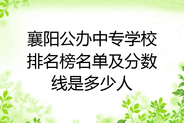 襄阳公办中专学校排名榜名单及分数线是多少人
