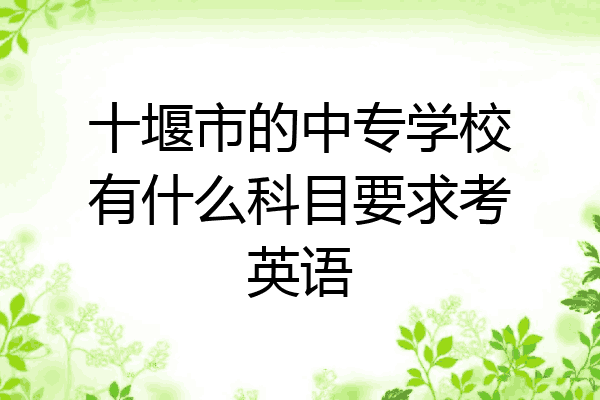 十堰市的中专学校有什么科目要求考英语