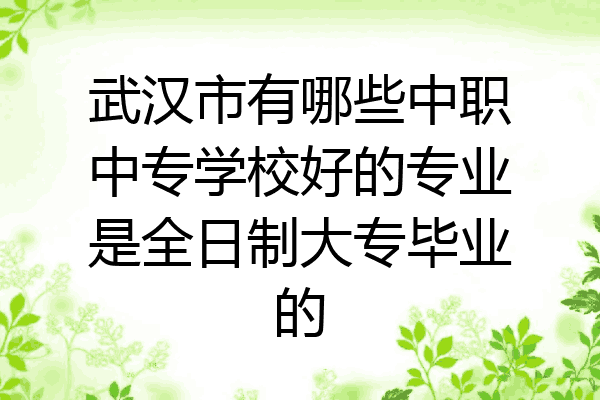 武汉市有哪些中职中专学校好的专业是全日制大专毕业的