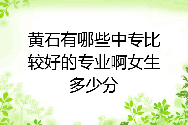 黄石有哪些中专比较好的专业啊女生多少分