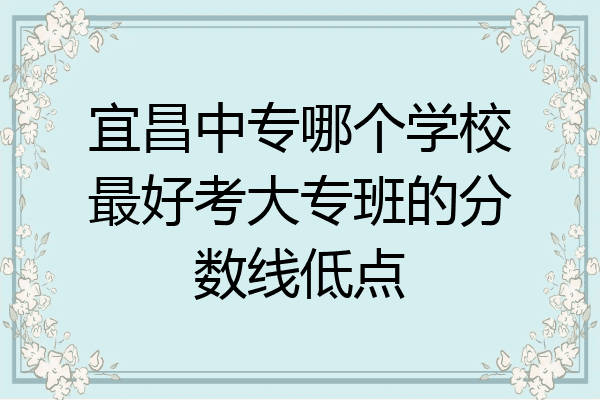 宜昌中专哪个学校最好考大专班的分数线低点