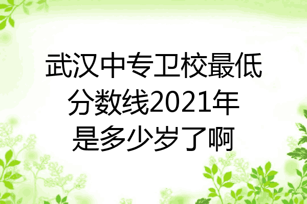 武汉中专卫校最低分数线2021年是多少岁了啊