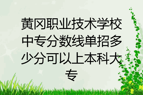 黄冈职业技术学校中专分数线单招多少分可以上本科大专