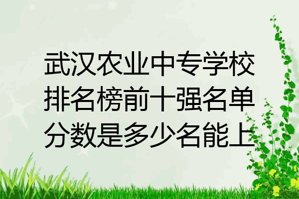 武汉农业中专学校排名榜前十强名单分数是多少名能上