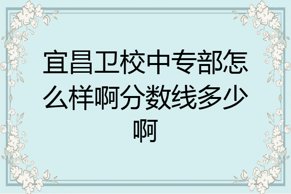 宜昌卫校中专部怎么样啊分数线多少啊
