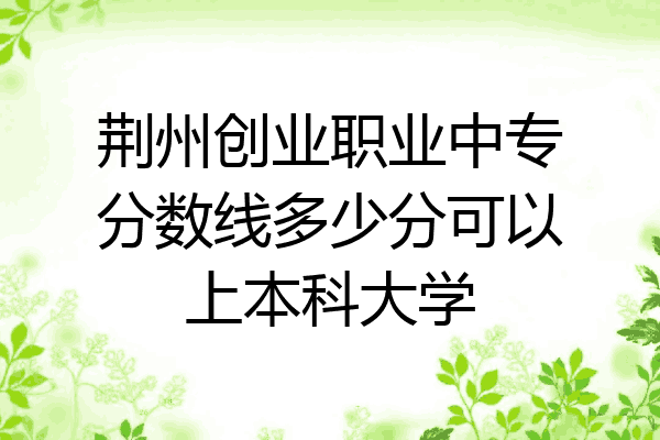 荆州创业职业中专分数线多少分可以上本科大学
