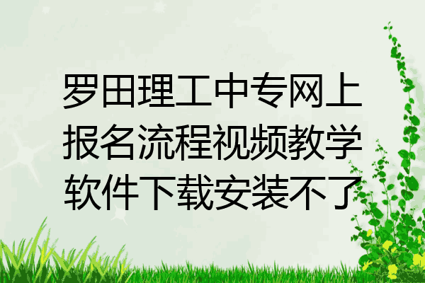 罗田理工中专网上报名流程视频教学软件下载安装不了