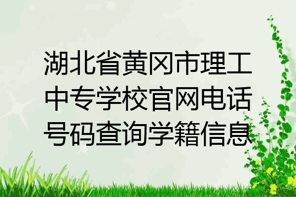湖北省黄冈市理工中专学校官网电话号码查询学籍信息