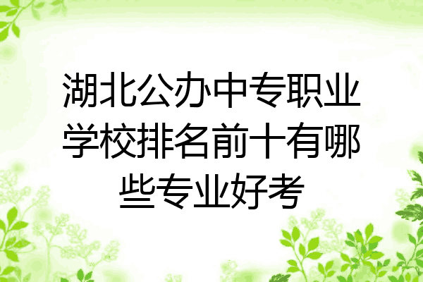 湖北公办中专职业学校排名前十有哪些专业好考